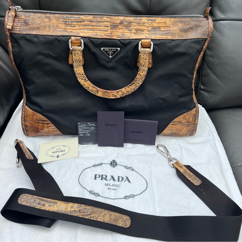 Authentic Prada Tessuto Lizzard Bag